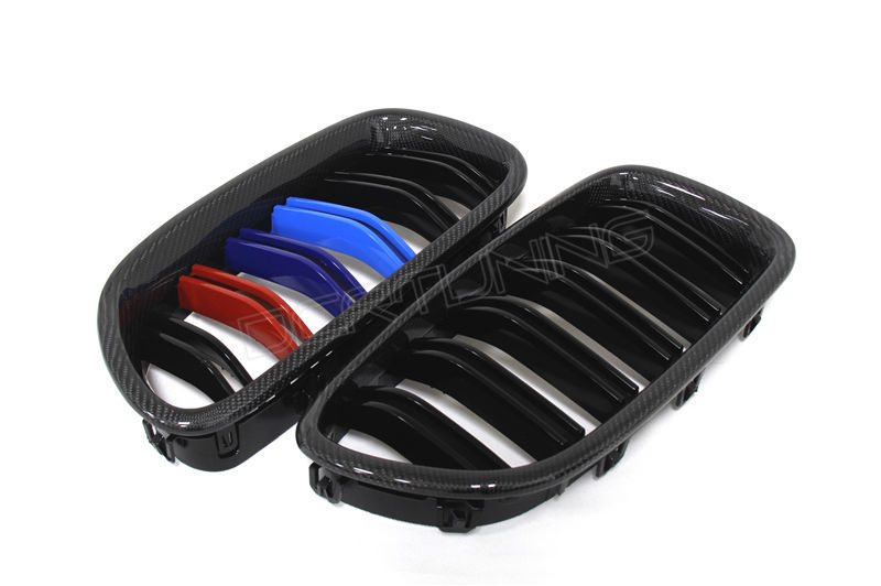 BMW F10 M5 Carbon Fiber Front Grille Dual Slats Tri Color (1)
