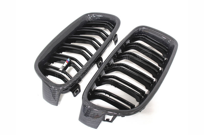 BMW F30 F31 Carbon Fiber Front Grille Dual Slats (2)