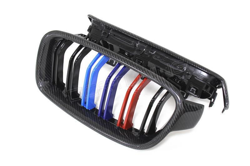 BMW F30 F31 Carbon Fiber Front Grille Dual Slats (2)