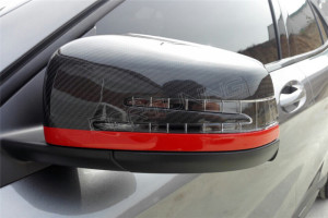 Mercedes Benz Carbon Mirror Red Stripe W176 W117 W204 W207 W212 W218 W221