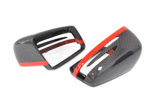 Mercedes Benz Carbon Mirror Red Stripe W176 W117 W204 W207 W212 W218 W221