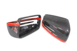 Mercedes Benz Carbon Mirror Red Stripe W176 W117 W204 W207 W212 W218 W221