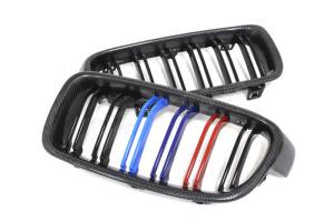 BMW F30 F31 Carbon Fiber Front Grille Dual Slats (2)