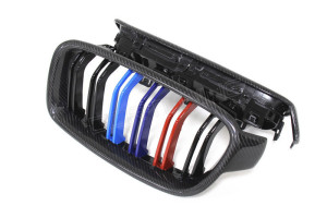 BMW F30 F31 Carbon Fiber Front Grille Dual Slats (2)