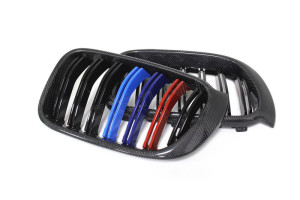 BMW X3 F25 X4 F26 Carbon Fiber Front Grille Dual Slats (1)