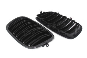 BMW X6M X5M E71 E70 Carbon Fiber Front Grille Dual Slats (1)